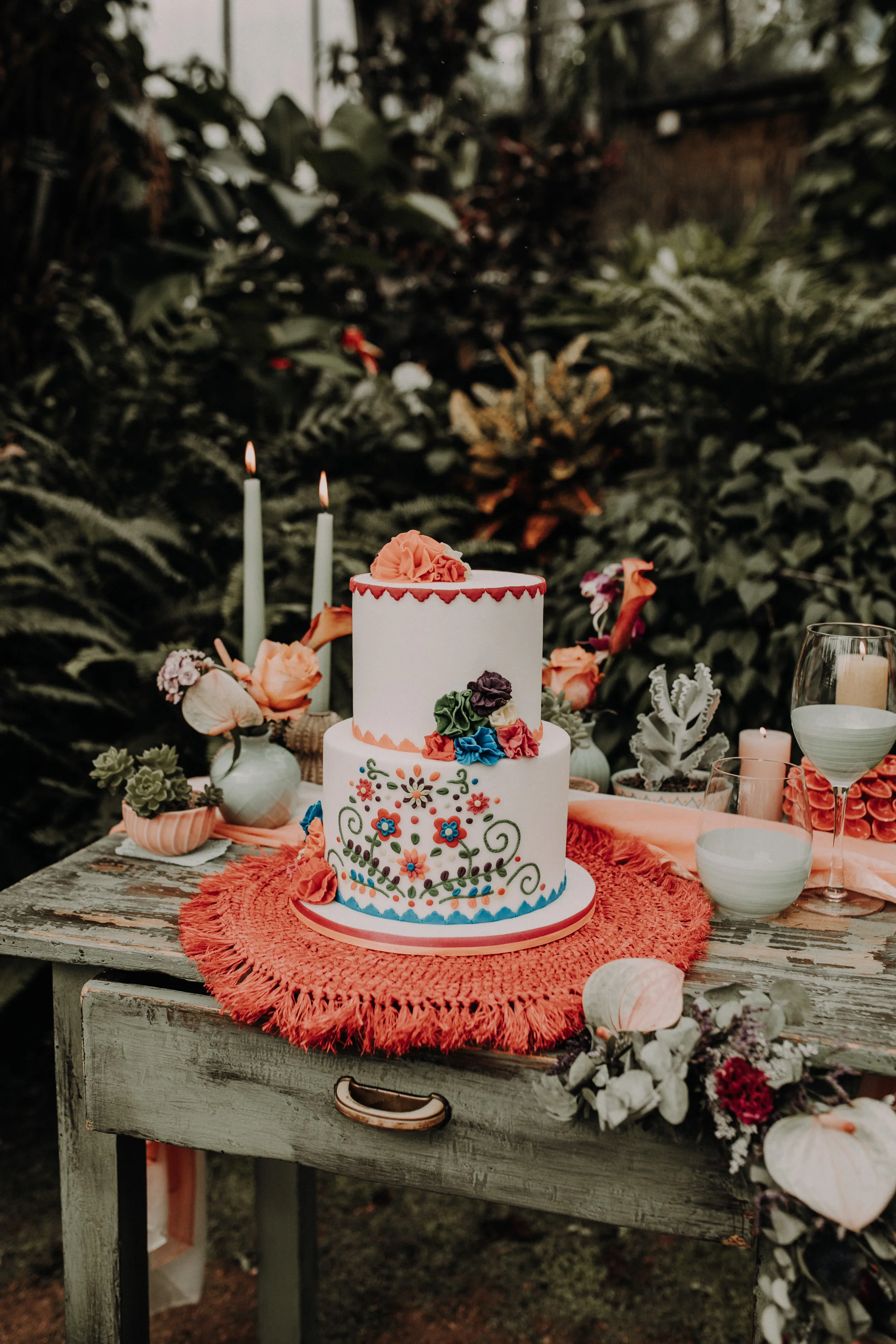 Mexico-style bruiloftstaart.