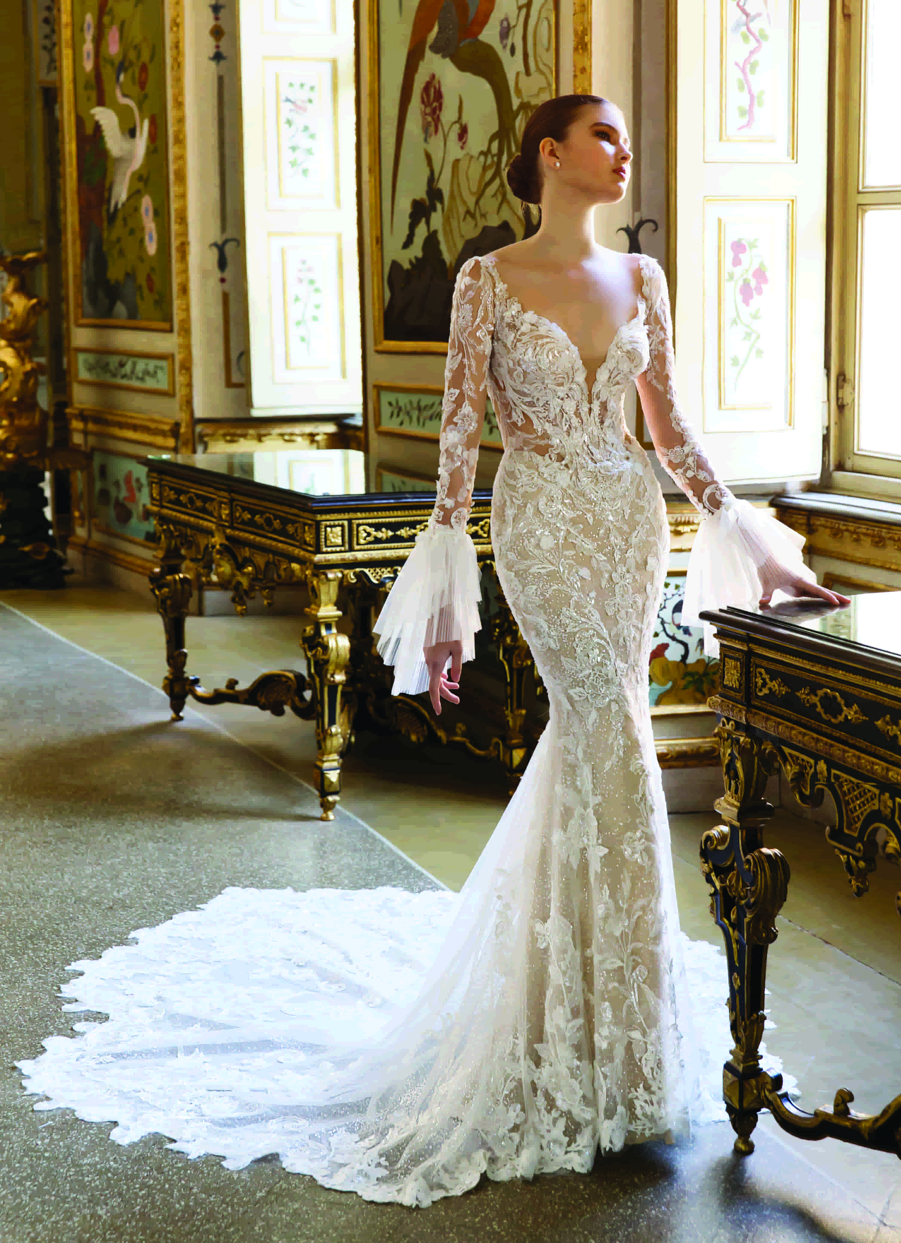 Bruid in haar bruidsjurk