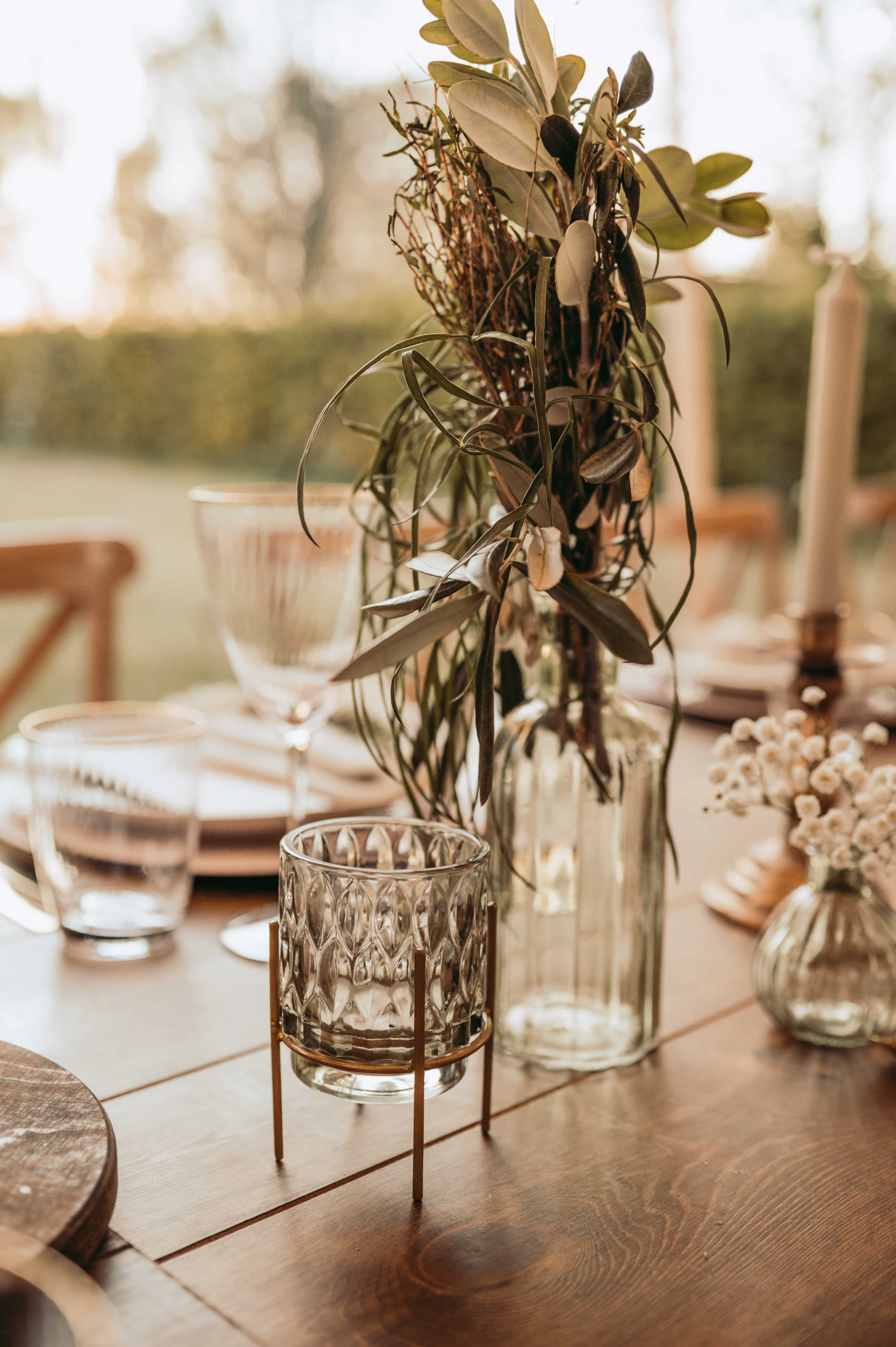 Een centerpiece op een bruiloft