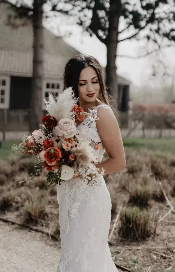 Bruid met witte bruidsjurk