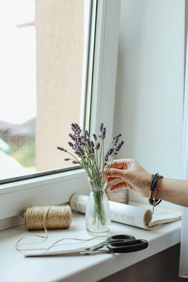 Lavendel bloemen in een vaas