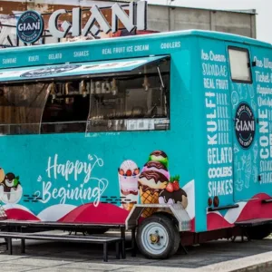Blauwe foodtruck
