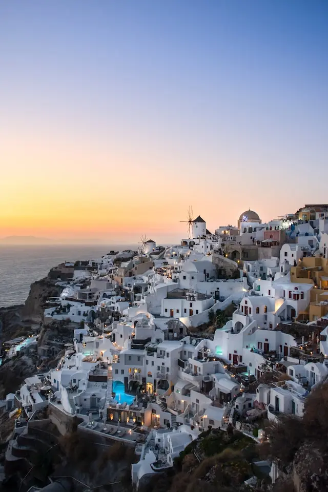 Foto van het uitzicht in Santorini