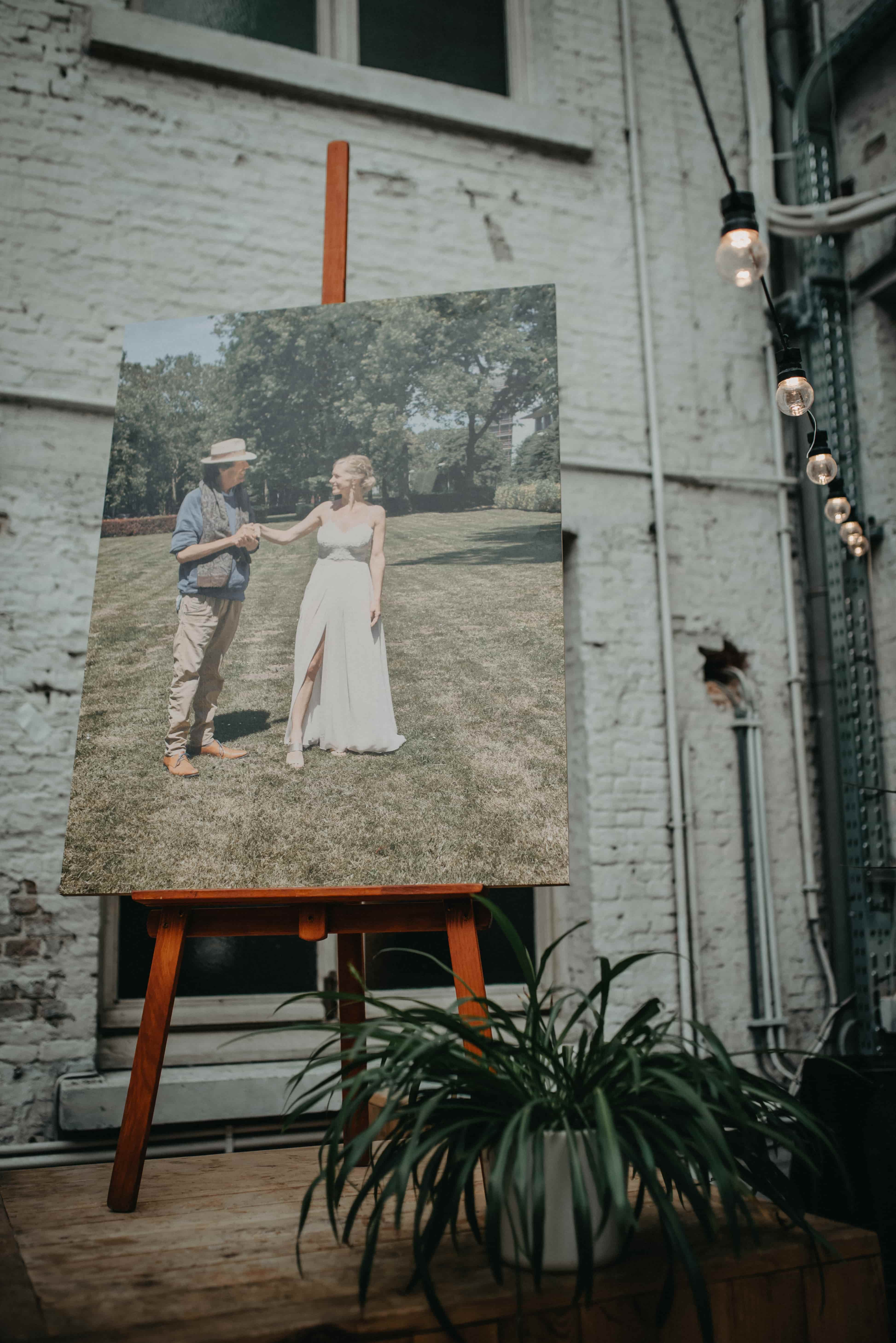 grote trouwfoto op canvas