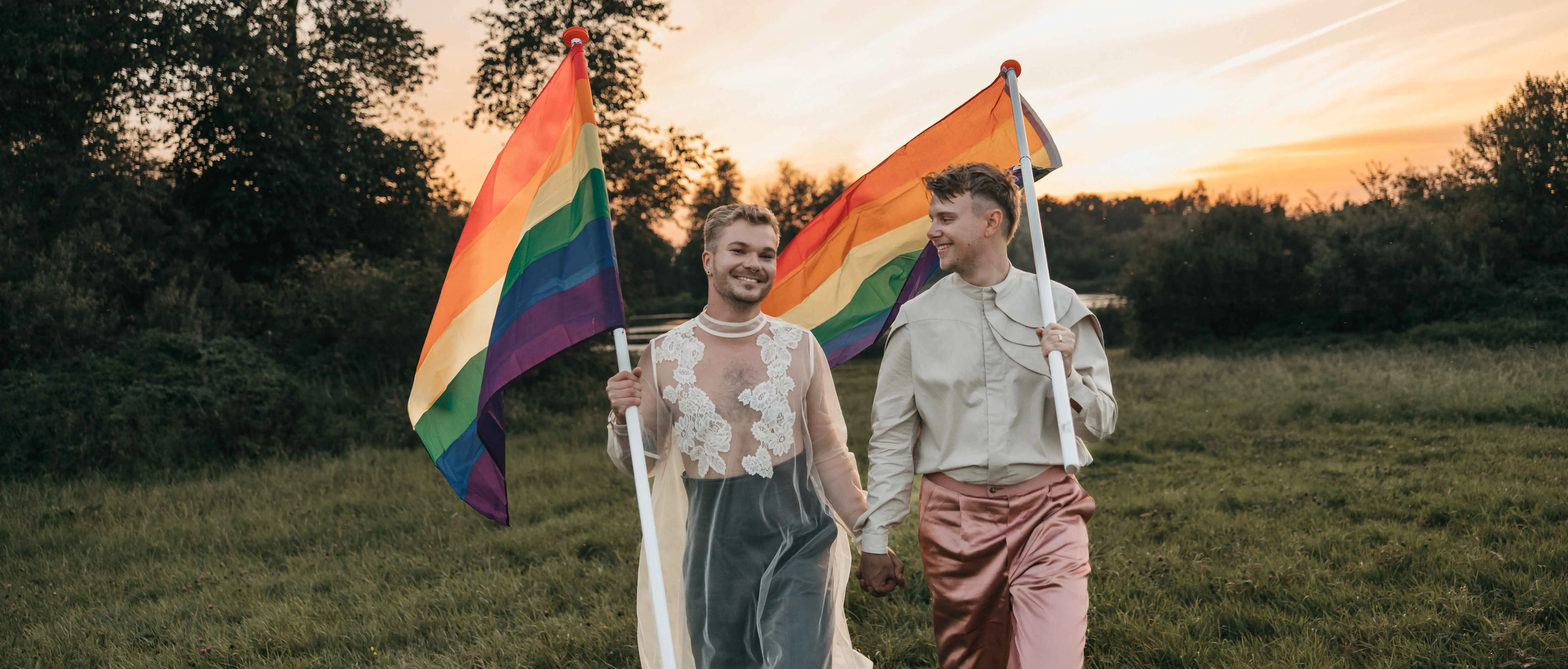 regenboogvlag, gay wedding, homo huwelijk, real life wedding, Jory en Emiel
