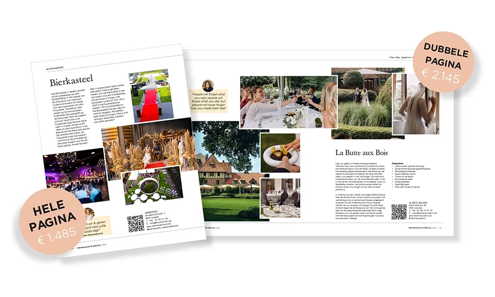 Wordt uw locatie een van Belgisch top trouwspots in onze special?