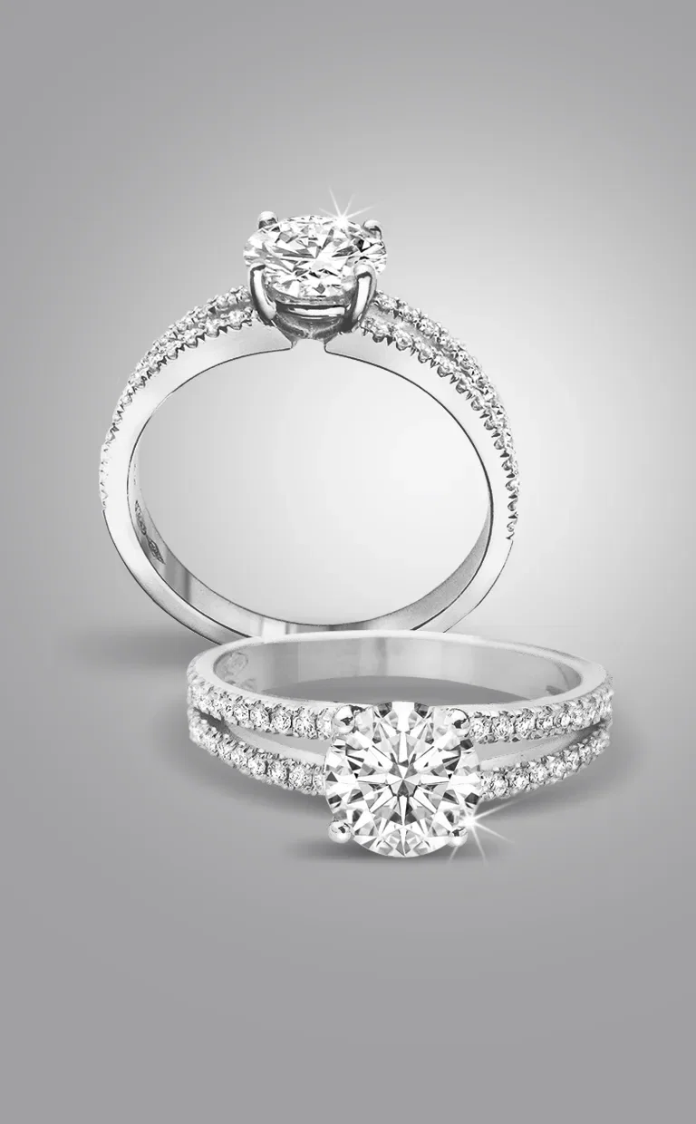 Zilveren trouwring met lab grown diamanten