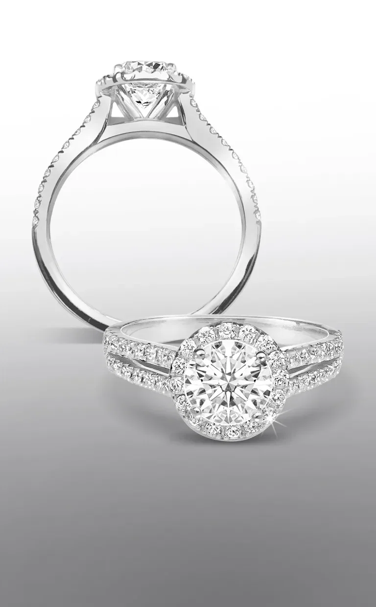 Zilveren trouwring met lab grown diamanten