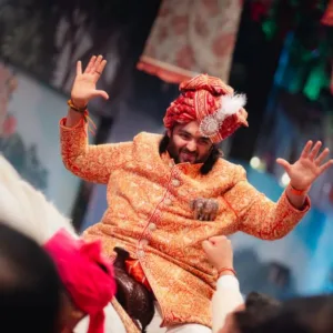 Anant Ambani tijdens de opening van zijn bruiloft