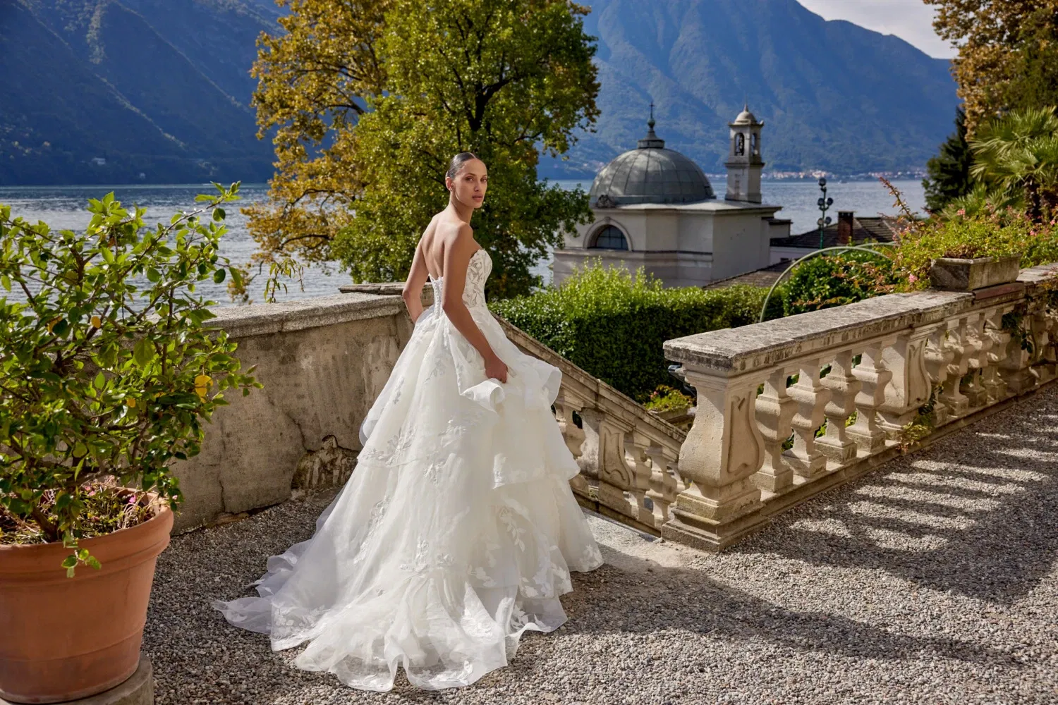 Witte trouwjurk van Justin Alexander