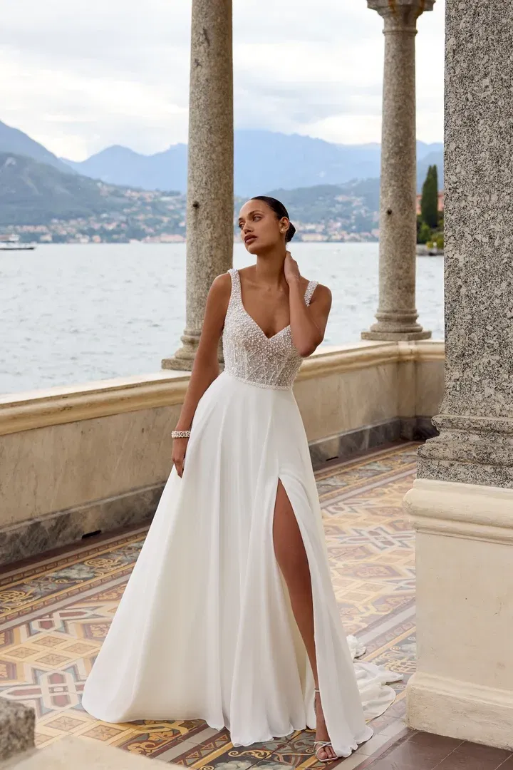 Witte bruidsjurk van Justin Alexander