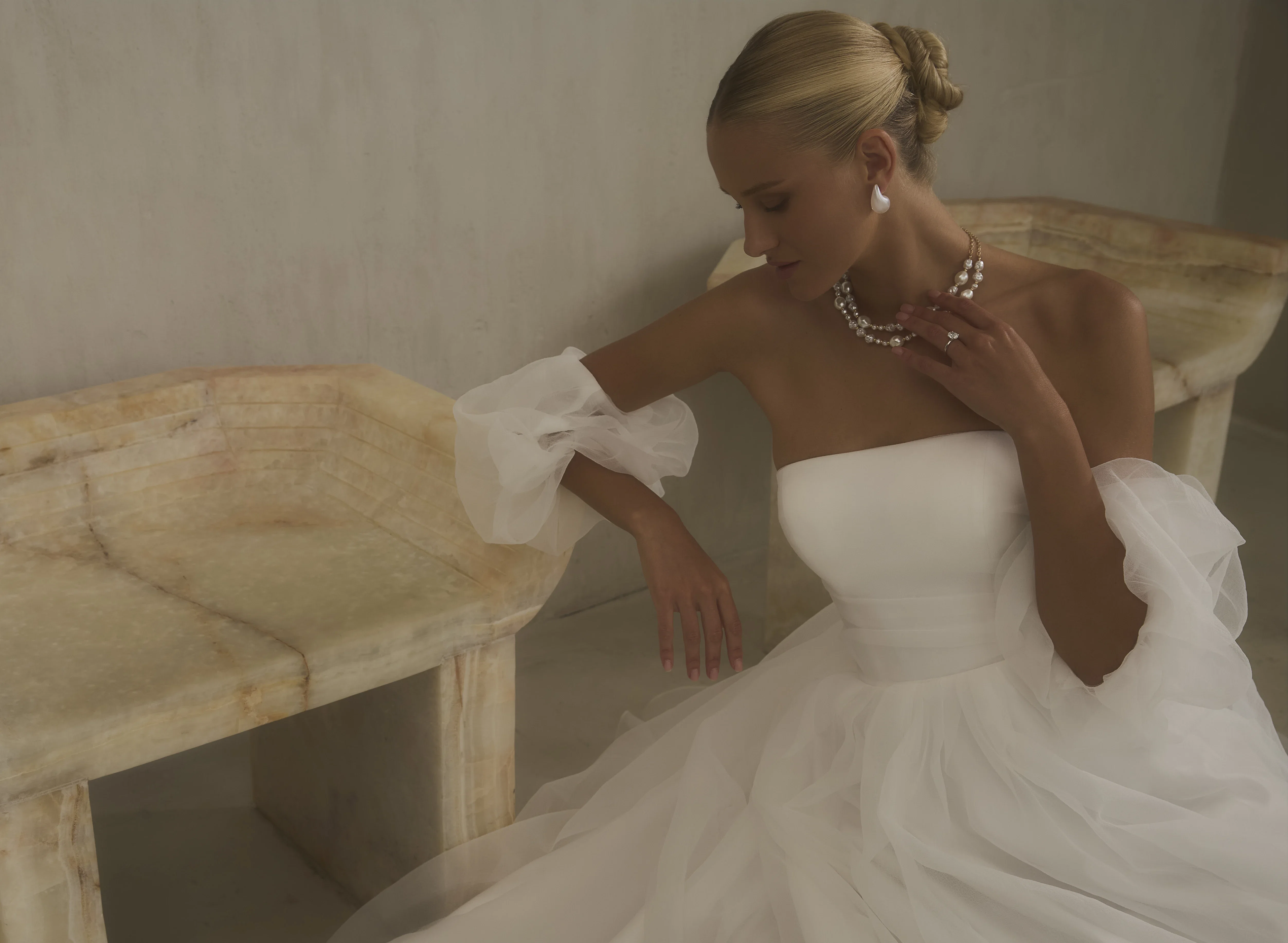 Witte trouwjurk van Casablanca met losse mouwen