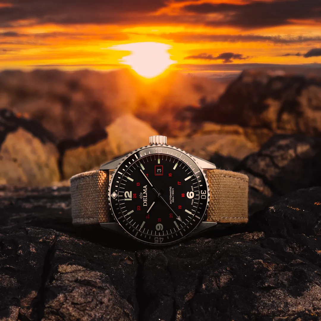 Klassiek maar stoer horloge van Delma horloges voor de bruidegom.